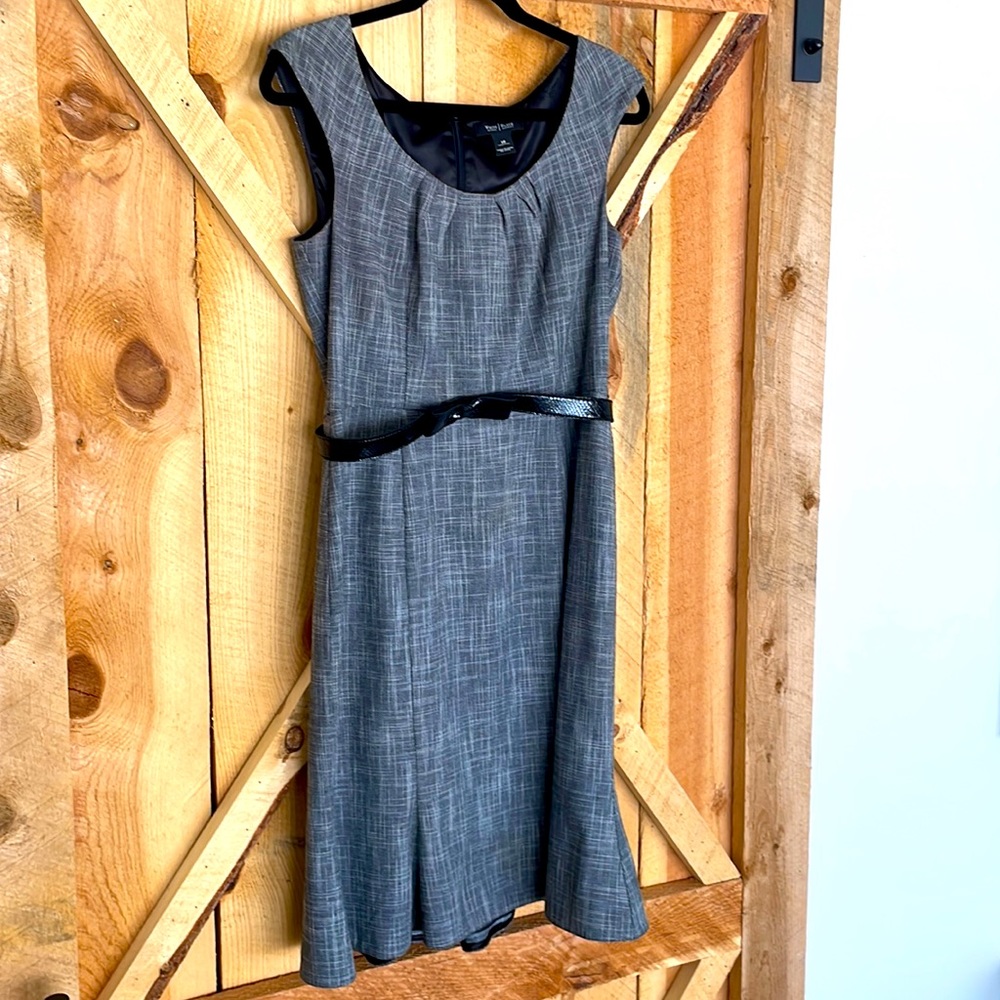 White House Black Market Gray High Low Dress